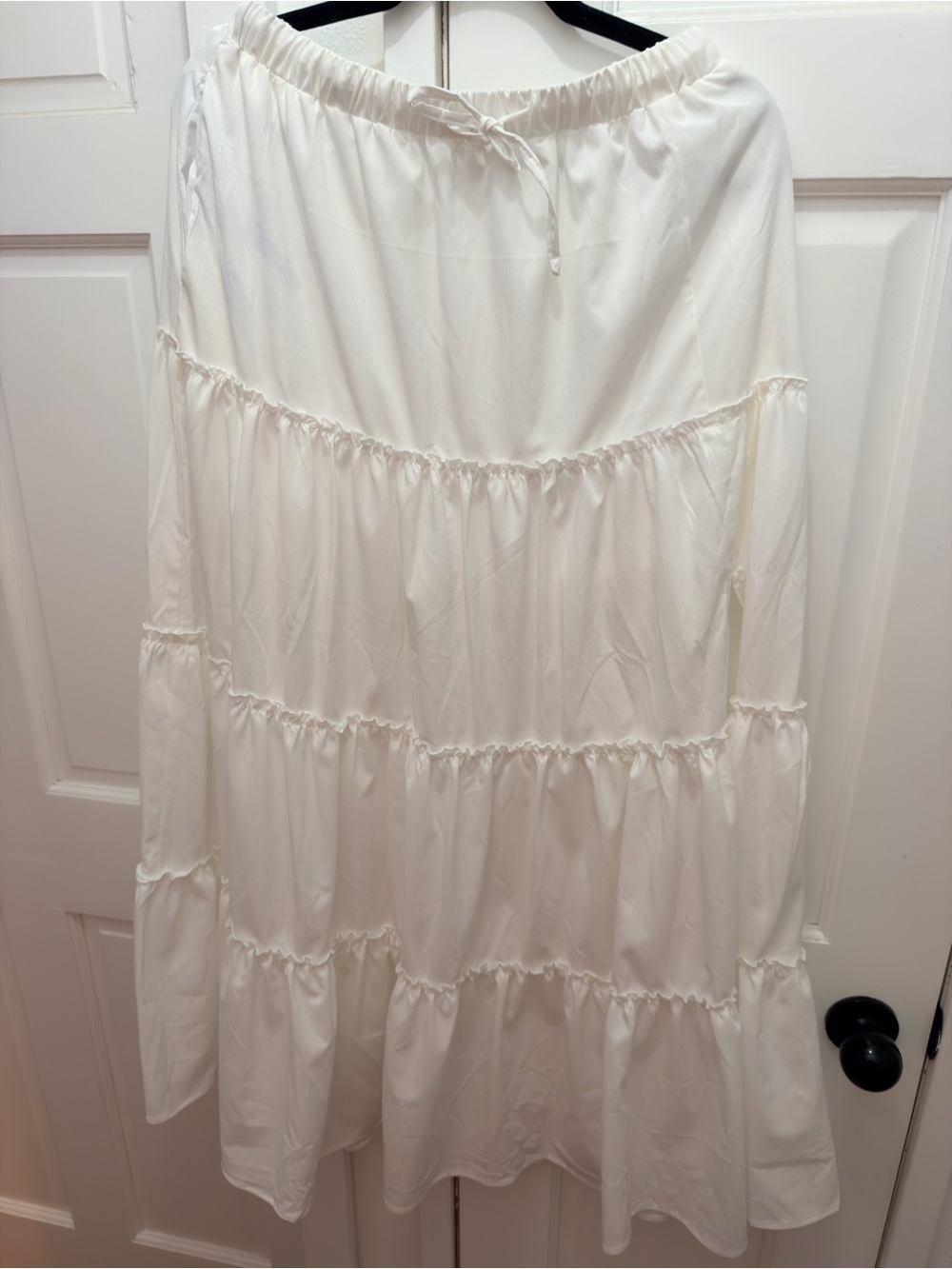 White Tiered Maxi Skirt - Lightweight Flow
